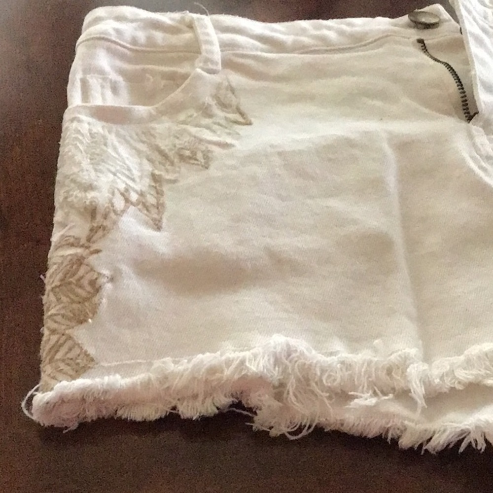 White jean shorts